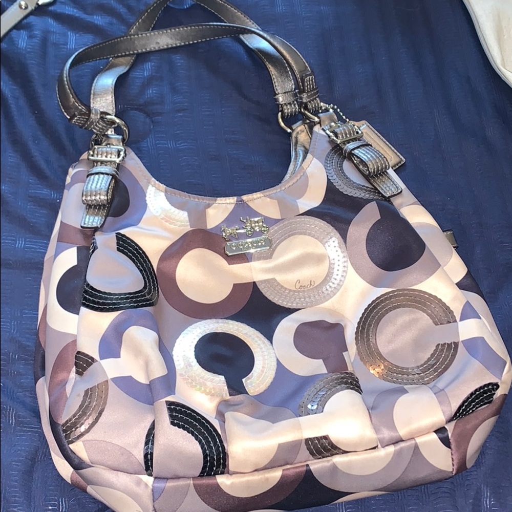 Coach sequin satin handbag